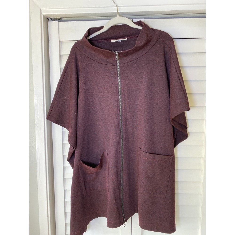 NEW Bryn Walker Soft Poncho/Cape Women's Full Zip Lagenlook Cape Oversized | Lrg